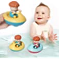 Baby Bath Toys for Toddlers 1-3，2 Pack Surfboat Floating Wind-up Toys Swimming Pool Games Water Play Set Gift for Bathtub Shower Beach Infant Toddlers Kids Boys Ages 4-8 Years Old