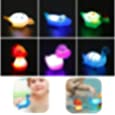 Dinosaur Light Up Bath Toys: ToyoFun 6 Pcs Floatimg Rubber Bath Toys Flashing Color Changing Light in Water Baby Todders Kids Infant for Bathroom Swimming Shower Bathtub Pool