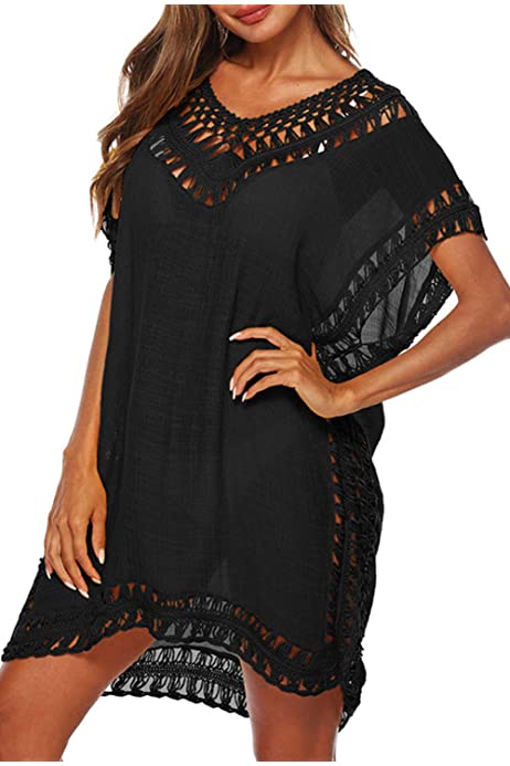 Womens Swimsuits Cover Ups Crochet Chiffon Beach Cover Bathing Suit Bikini Wear Coverups Dress