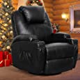 Esright Massage Recliner Chair Heated Composite Materials Ergonomic Lounge 360 Degree Swivel, 1 Chair, Black