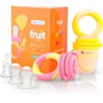 NatureBond Baby Food Feeder/Fruit Feeder Pacifier (2 Pack) - Infant Teething Toy Teether | Includes Additional Silicone Sacs