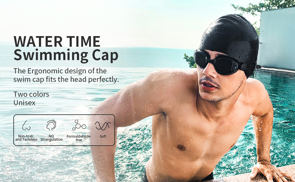 The swim cap Ergonomic design,can adapt to a variety of head size and perfectly fit the head.