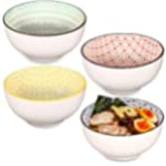 4 Pieces X-Large 68 OZ Soup Ramen Bowls 8.3 Inch Salad Porcelain Bowls Stackable Round Fine Bowls Cereal Pasta Serving Bowl Sets Microwavable Ceramic Bowls for Soup, Salad, Rice, or Pasta