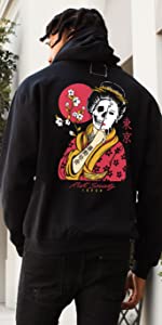 geisha skull drip hoodie