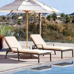 Pamapic Patio Lounge Chair Set 2 Pieces, Patio Chaise Lounges with Thickened Cushion, PE Rattan Steel Frame Pool Lounge Chair Set for Patio Backyard Porch Garden Poolside (Beige)