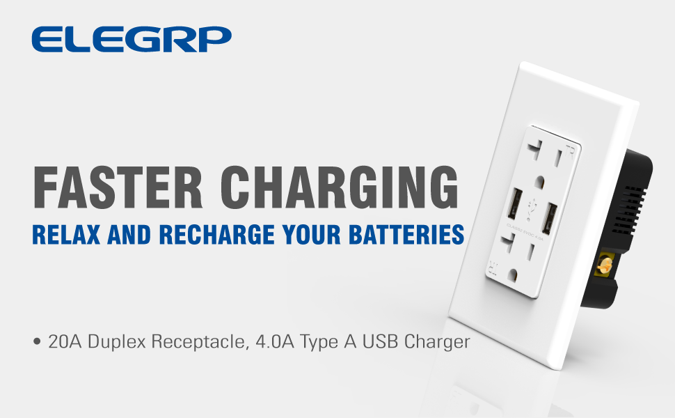 20A Duplex Receptacle 4.0A Type A USB Charger