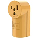 RVGUARD 50 Amp NEMA 6-50R Surface Mount Receptacle, 125/250 Volt Power Outlet, Yellow, ETL Listed