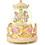 MS. WENNY Carousel Music Box Horse Gift - Merry Go Round Snow Globe for Wife Kids Girls Women Daughter Music Boxes Mechanism Birthday Anniversary Christmas Valentine Gift Play Canon