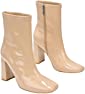 Women's Fashion Ankle Boots Square Toe Chunky Block High Heel Mid Calf Booties