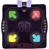 Kidzlane Dance Mat | Light Up Dance Pad with Wireless Bluetooth/AUX or Built in Music | Dance Game with 4 Game Modes | Gift T