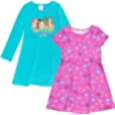 Disney Princess Tiana Belle Moana Ariel Rapunzel Big Girls Dress 2 Pack 10-12 Blue/Purple