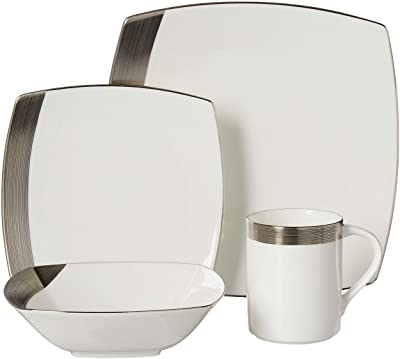 Mikasa Ridge Square Platinum 4-Piece Place Setting, Service for 1