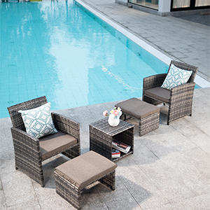 patio chairs with ottomans