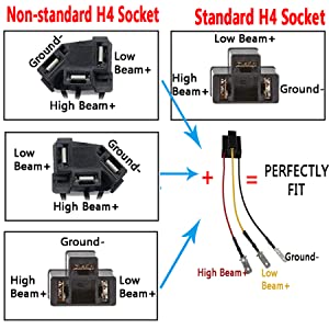 H4 wire harness