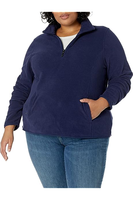 Women's Classic-Fit Long-Sleeve Quarter-Zip Polar Fleece Pullover Jacket (Available in Plus Size)