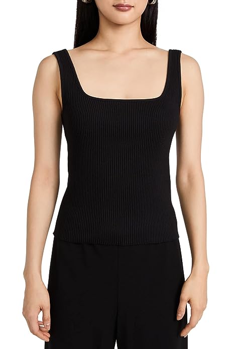 Women's Ribbed Square Nk Tank