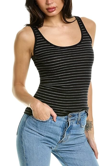 Women's Striped Scoop Nk Tank