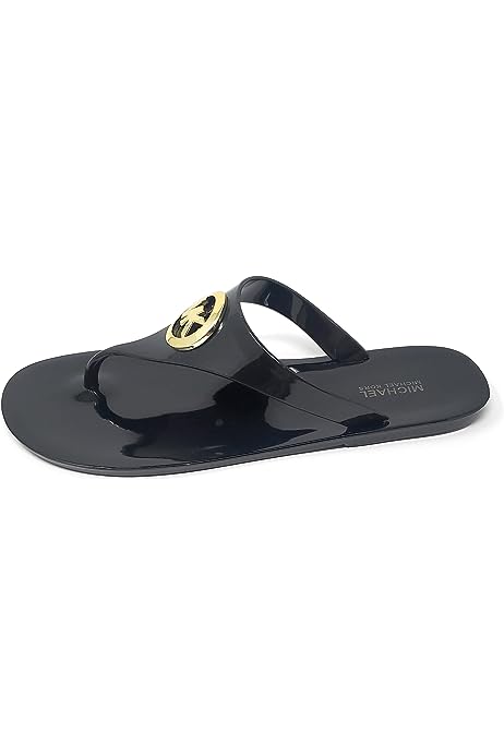 Michael Kors Jelly Thong Flip Flop, Black, Size 8