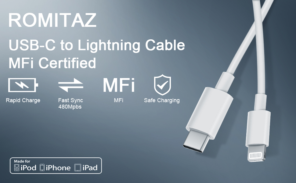 type c to lightning charging cable