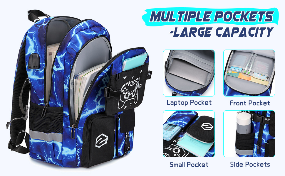 school backpack for boys with lunch bag for Kindergarten Elementary Middle School 3-15 years old