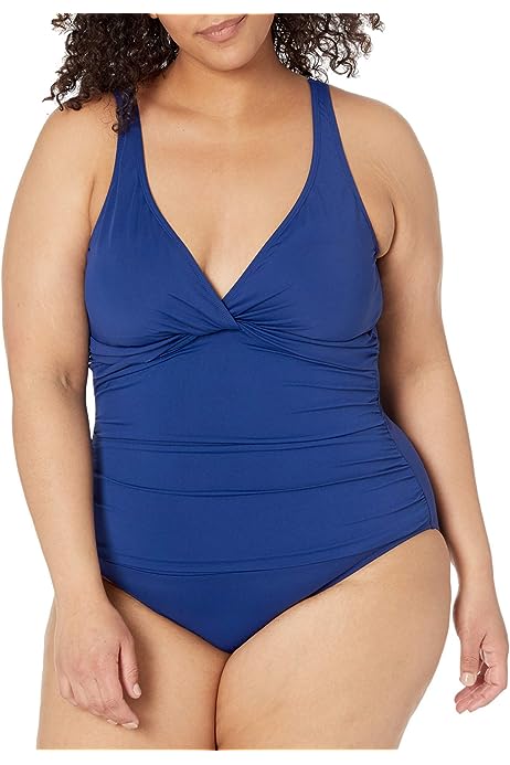 Beach Club Solids Twist Over-The-Shoulder Underwire One-Piece