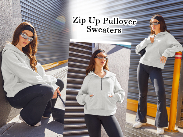 half zip pullover women