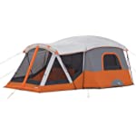 CORE 11 Person Family Cabin Tent with Screen Room (Orange)