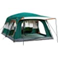 KTT Extra Large Tent 12 Person(Style-A),Family Cabin Tents,2 Rooms,Straight Wall,3 Doors and 3 Window with Mesh,Waterproof,Double Layer,Big Tent for Outdoor,Picnic,Camping,Family Gathering. (Green)