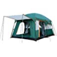 KTT Large Tent 4~6 Person,Family Cabin Tents,2 Rooms,Straight Wall,3 Doors and 3 Windows with Mesh,Waterproof,Double Layer,Big Tent for Outdoor,Picnic,Camping,Family,Friends Gathering. (Green)…