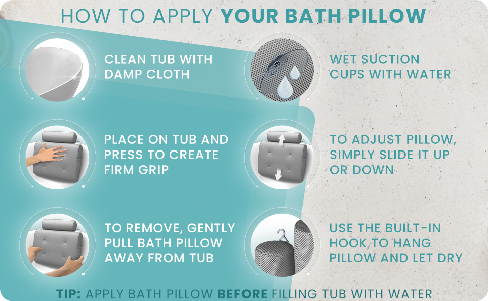 Bathtub Pillow installation steps