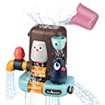 TI-TOO Baby Bath Toys, Bathtub Bath Toys Shower for Toddler 1 2 3 4 Years Old, Water Sprinkler Waterfall Bath Toy with Strong Suction Cups, Bathroom Playset Gift for Infant Kids Girls and Boys