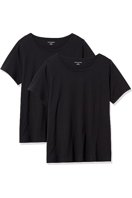 Women's Classic-Fit 100% Cotton Short-Sleeve Crewneck T-Shirt (Available in Plus Size), Pack of 2