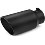 Autarboor Black Exhaust Tip 5 Inch Inlet, 5&quot; Inlet 7&quot; Outlet 15&quot; Overall Length Bolt-On Rolled Edge Exhaust Tailpipe Tip