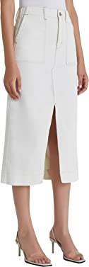 AG Adriano Goldschmied Women's Lana Woven Workwear Midi Length Skirt