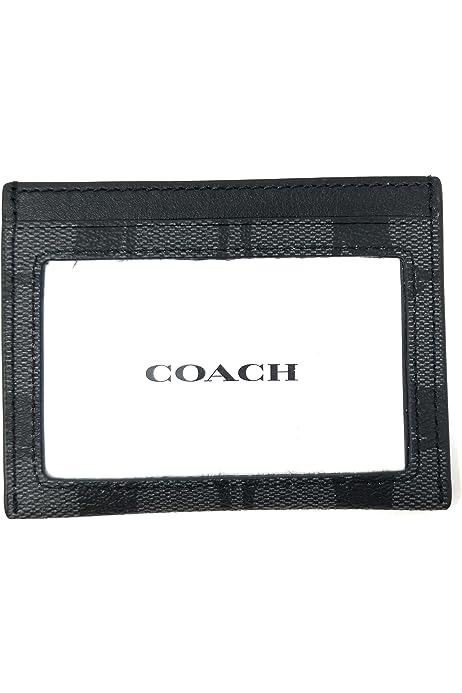 Men's Slim ID Card Case (Signature Canvas, Charcoal/Black)