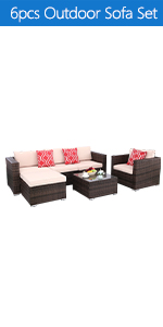 6pcs Outdoor Sofa Set