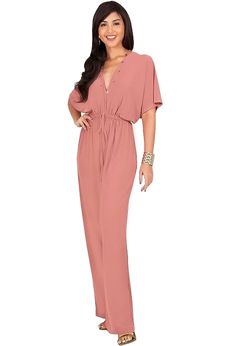 Womens Short Kimono Sleeve One Piece Jumpsuit Cocktail Romper Pant Suit