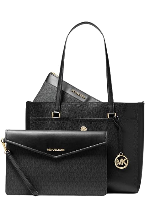 MICHAEL Michael Kors Maisie Large Pebbled Leather 3-IN-1 Tote Bag bundled Purse Hook