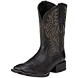 Ariat Men&#39;s Sport Wide Square Toe Western Boot, Black, 9.5