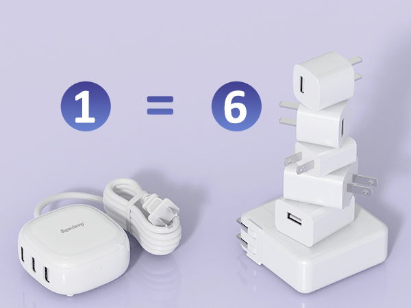 6-Port USB Charging Station 8A