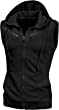 uxcell Men's Sleeveless Slim Fit Hoodie Vest Zipper Drawstring Gilet Jacket with Pockets