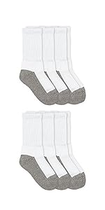 Jefferies Socks Boys Seamless Toe Athletic Crew 6-pack