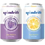 Spindrift Sparkling Water, Variety Pack, Blackberry &amp; Lemon, Made with Real Squeezed Fruit, 12 Fl Oz Cans, Pack of 48