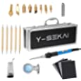 Wood Burning Kit, Y-SEKAI Professional Wood Burning Pen Temp Adjustable Woodburning Tools Set DIY Pyrography Pen Soldering Tool with Carrying Box for Wood Leather Stamping, Burning &amp; Embossing