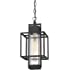 Osimir Outdoor Pendant Light Fixture, 1 Light Exterior Hanging Lantern Porch Light, 14" Outside Lighting for House in Black F