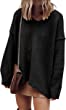 ANRABESS Women’s Casual Long Sleeve V Neck Off Shoulder Loose Baggy Comfy Knit Pullover Sweaters Tunic