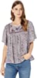 Lucky Brand Short Sleeve Embroidered Top