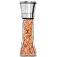 HOME EC Premium Stainless Steel Salt or Pepper Grinder 1pk - Adjustable Ceramic Sea Salt Grinder or Pepper Grinder - Tall Glass Salt or Pepper Shakers Pepper Mill or Salt Mill w/EBook