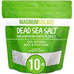 Magnesium Bath Flakes (10 LBS Bulk) Pure Dead Sea Salt Magnesium Chloride, 100% Natural Bath Soak &amp; Foot Soak for Detox, Exceptional #1 Therapeutic Source - Stronger Alternative to Epsom Salt