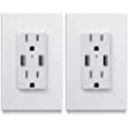 [2 Pack] USB Outlet, USB Charger Wall Outlet Dual High Speed 4.2 Amp USB Ports with Smart Chip, 15A/125V Tamper Resistant Electrical Outlet Receptacle, Screwless Wall Plate, ETL Listed, White